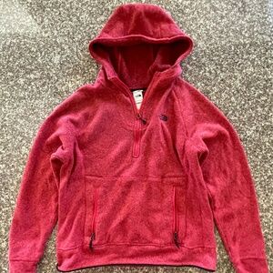 The North Face Hoodie Pullover size large Heathered red